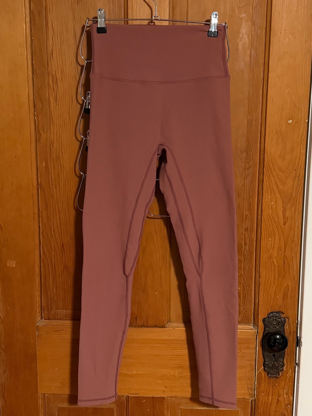 Strong Physiquez Ribbed Legging Dusty Rose/Pink High Waist Yoga Running - Med View 2